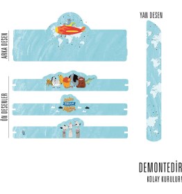 Resim Popcorn Kids World Map Erkek Üçlü Duvar Rafı 