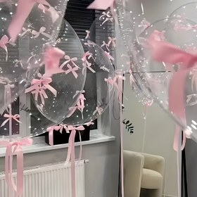 Resim 47 Parça Fiyonklu Şeffaf Ponpon Topu Kombinasyon Seti, Doğum Günü Partisi Konfeti Süslemeleri, İç ve Dış Mekan Düğün Dekorasyonu 