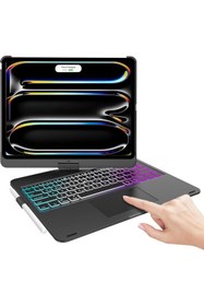 Resim UnDePlus iPad Pro 11inç M4/M5 Kılıf Kablosuz Dönebilen Klavyeli Case Keyboard 2024/2025 Uyumlu 