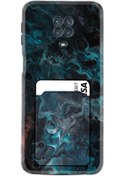 Resim Kılıfland Xiaomi Redmi Note 9 Uyumlu Kartvizitli Kartlıklı Desenli Silikon Colorful Abstract 1384 