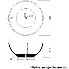 Resim Bağımsız Küvet | Fethiye | Sanacryl - 146x146 / Antrasit / 1 Kişilik 