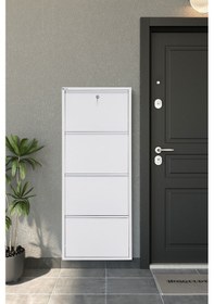 Resim Arpelia Metal Ayakkabılık 4 Lü Kilitli Beyaz 