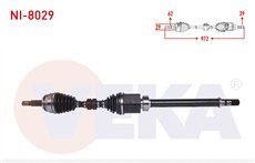 Resim NİSSAN QASHQAI 14=> AKS KOMPLE SAĞ 1,6 DCI MANUEL J11 972MM 39100-4EB0A (VEKA) 