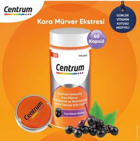 Resim Centrum Immunity Kara Mürver Multivitamin 60 Kapsül + Günlük Vitamin Kutusu 