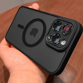 Resim For Iphone modelleri 11'den 16 Pro Max Plus'e kadar için şok geçirmez lens koruması ve dayanıklı akrilik içeren premium mat manyetik kablosuz şarj telefon kapağı 