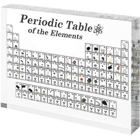 Resim Padalink Akrilik Elementler Periyodu Süs Eşyası - Öğretim Aracı Ve Bilim Severlere Hediyelik, Transparan Siyah-beyaz Orta Boy 