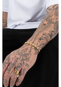 Resim Kişiye Özel İsim Yazılı Gold Sarı İtalyan 18cm Çelik Bileklik Scb26g 