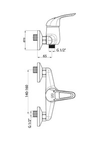 Resim Gpd Duş Bataryası Adrio Mdb120 Krom 