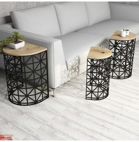 Resim Variant Stil 3 Lü Zigon Sehpa - Meşe 