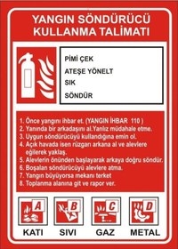 Resim 6 Kg Ruhsata Uygun 4 Yıl Tozlu Yangın Tüpü 3 Adet Set Talimat-levha-askı 