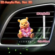 Resim 2D Düz, [2D Düz]1 adet, Winnie the Pooh kalp şeklinde, araba klima çıkışında parfüm, akrilik araç hava çıkışı dekoratif klipsi, araç havası ferahlatıcı, şık araç içi, 2D Düz 