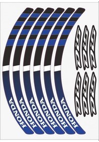 Resim Honda Dio Uyumlu Mavi Reflektör Baskı 1 Set Jant Şeridi Renkli 