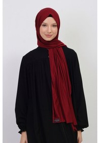 Resim Manolyaşal İslamic Hijab Tesettür Penye Şal - 70 X 180 / Bordo Bordo 