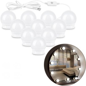 Resim Soillium USB Girişli Hollywood Tarzı 10'lu LED Işık Makyaj Masası İçin Yapıştırılabilir Dekoratif Işık 