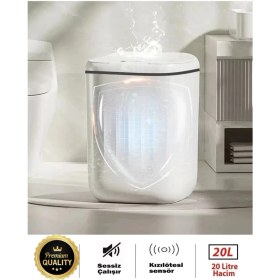 Resim Eco Lounge Akıllı Teknolojik Çöp Kutusu Otomatik Sensörlu Çöp Tenekesi Pilli Çöp Kovası 20L 