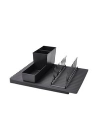 Resim Rınnıg 3 Parça Bulaşık Seti Sepeti Bulaşıklık Tabaklık Siyah 