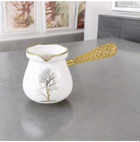 Resim Violet Gold Kristal Saplı Porselen Cezve 