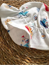 Resim LUMİBABY BUTİK %100 pamuk çift katlı müslin bebek şapkası(6 ay -2 yaş uyumlu-lastikli) 