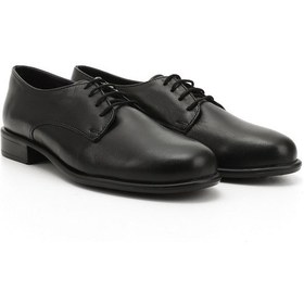Resim Gön Siyah Bağcıklı Hakiki Deri Oxford Ayakkabı siyah 