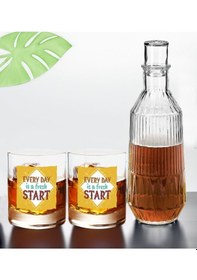Resim Bk Gift Dtf Motto Tasarımlı İkili Viski Kadehi Ve Karaf Seti-6, Arkadaşa Hediye, Sevgiliye Hediye Kobitmeyencom30439 Bk Gift 