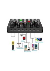 Resim Canlı Web Yayını İçin Ses Mikseri Kondanser Mikrofon Paketi Canlı Stüdyo 