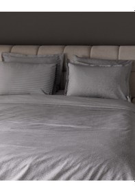 Resim Madame Coco Andre Çift Kişilik Pamuklu Jakarlı Saten Nevresim Takımı - Açık Gri Gri 