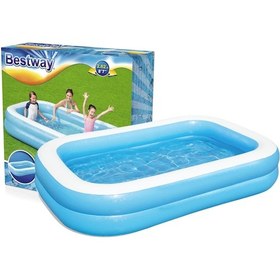 Resim Bestway 54006 Aile Boy Şişme Havuz 262x175x51 Cm Jumbo Havuz Mavi 