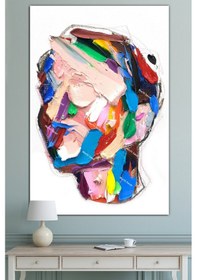 Resim Yüzler Fırça Darbeli Görünümlü Soyut Modern Sanat Kanvas Tablo 70 x 50w 