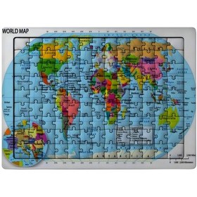 Resim Ghostbastır Design Eğitici Dünya Haritası 99 Parça Ayaklı Puzzle Dekoratif Çocuk Yapbozu 056 