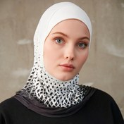 Resim Kadın Spor Hijab - Nefes Alabilen File Kumaş, Geometrik Baskı, Poliamid, Elastik Başlık ile Toggle Kapatma, Ramazan ve Yaşam Tarzı için İdeal, Baş Sarma | Spor Başlığı | Poliamid Hijab 