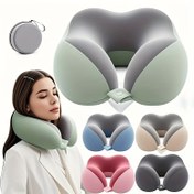 Resim Ergonomik U-Şekilli Seyahat Yastığı Depolama Çantası ile - Uçak, Ofis ve Araba için Yavaş Geri Dönüşlü Boyun Desteği - Makinede Yıkanabilir, Yumuşak ve Rahat Kumaş, İdeal Anneler Günü Hediyesi, Seyahat Yastığı 