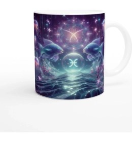 Resim Balık Burcu Baskılı Kahve Kupası - Astral Denizaltı Dünyası Vs2 