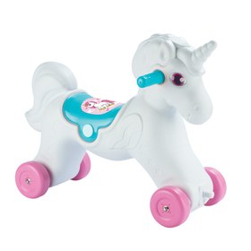 Resim Dolu Unicorn Sallanan Tekerlekli At - Pembe / 2+ Yaş 
