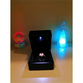 Resim Işık Kasabası Işıklı Yüzük Kutusu Kalpli Yüzük, Rcb Kar Küresi, LED Rcb Melek Lambası Hediye Kutusu 