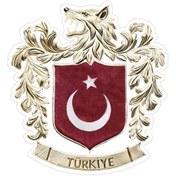 Resim Bozkurtlu Milli Takım Logosu Beyaz Zemin Özel Kesim - 4 Adet Opak Sticker Renkli 