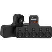 Resim Avrupa Duvar Priz Şeridi, 5 AC Çıkışlı & 3 USB-A/3 USB-C Portlu, Bireysel Anahtarlı Akıllı Priz Şeridi, Aşırı Yük Korumalı, 3 Aydınlatma Modu ve Otomatik Aç-Kap Zamanlayıcı, EU Fiş (220V), Ev, Ofis, Yurt İçin - Yer Tasarrufu Sağlayan Dikey Tasarım, Yüksek Kaliteli Yapım, Ofis Çalışanları 