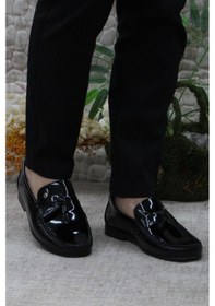 Resim Pierre Cardin 25101 Siyah Rugan Hakiki Deri Erkek Babet Loafer Erkek Ayakkabı 001 