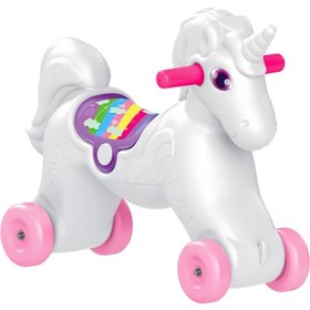 Resim NW NessiWorld Dolu Unicorn Sallanan Tekerlekli At 