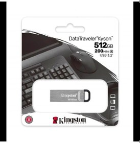 Resim Kıngston Dtkn/512gb Usb 3.2 Data Traveler Kyson Flash Disk Siyah-gri 