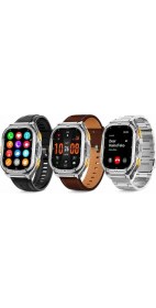 Resim Haino Teko GPS-3 Amoled Ekran Bluetooth GPS Konumlu 3 Kordonlu 5 ATM Gümüş Kasa Akıllı Saat 