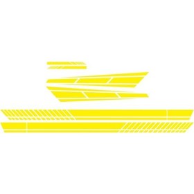 Resim Sones D-1037 Çizgili Araç Plakası Araç Yan Kapı Kapağı Dikiz Aynası Kombinasyonu Etiket Sarı 