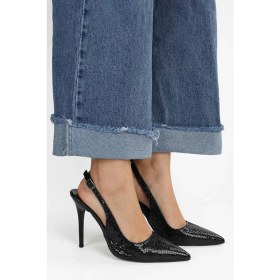 Resim Kadın Hazel Siyah Yılan Desenli Stiletto 