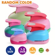 Resim 3/8 inç (1 cm), 5/8 inç (1,6 cm), 1 inç (2,5 cm), 1,5 inç (3,8 cm), 2 inç (5 cm) Daire Delgeç, Scrapbooking, Kart Yapımı, DIY Fotoğraf Albümleri, Hediye Etiketleri, Ev Yapımı Konfeti için 5 Farklı Boyutlu Rastgele Renkli Daire Delme Aleti 