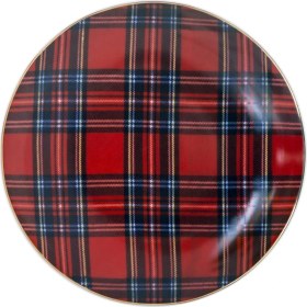 Resim Zm Decor Ekose Kırmızı Tabak 23 cm 