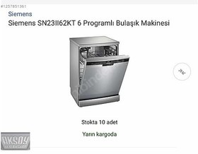 Resim KARŞIYAKA AKSOY İLETİŞİM SİEMENS 6 PROGRAMLI BULAŞIK MAKİNESİ 