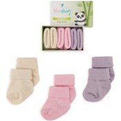 Resim Novibaby 3'lü Bambu Yenidoğan Bebek Çorap I Sweet I 0-6 ay "Karışık Renkli" 
