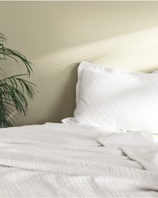 Resim Madame Coco Triangle King Size %100 Pamuk Yatak Örtüsü - Beyaz - Lüks Koleksiyon Beyaz 