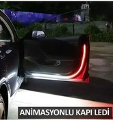 Resim MeyZone Araba Kapı Altı Led Yanıp Sönen Ikaz Ledi Kayar Led Kayan Led Animasyonlu Ikaz Uyarı Ledi 