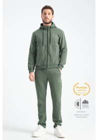 Resim Shooter Sportswear Shooter Erkek Eşofman Takımı Mevsimlik Luxe Kalite Pamuklu Haki 