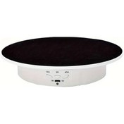 Resim Chuangyinshop Beyaz Tabanlı Siyah Kadife 7.87 İnç Usb Döner Sergi Standı 17.64lb Kapasite Beyaz Zemin Üzerine Siyah Kadife 